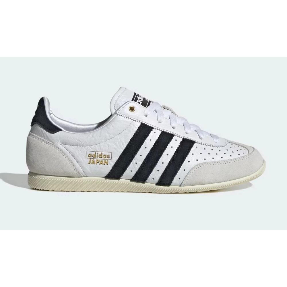 Adidas Japan Womens Size 7 White Black Leather Suede Retro IH5489 .